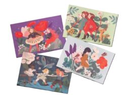 Yksisosainen kortti + kirjekuori, puutarhan ystävät