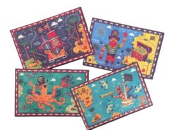 Yksisosainen kortti + kirjekuori, merirosvot