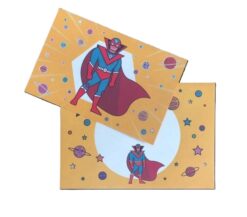 Alternative view of Yksisosainen kortti + kirjekuori, supersankarit