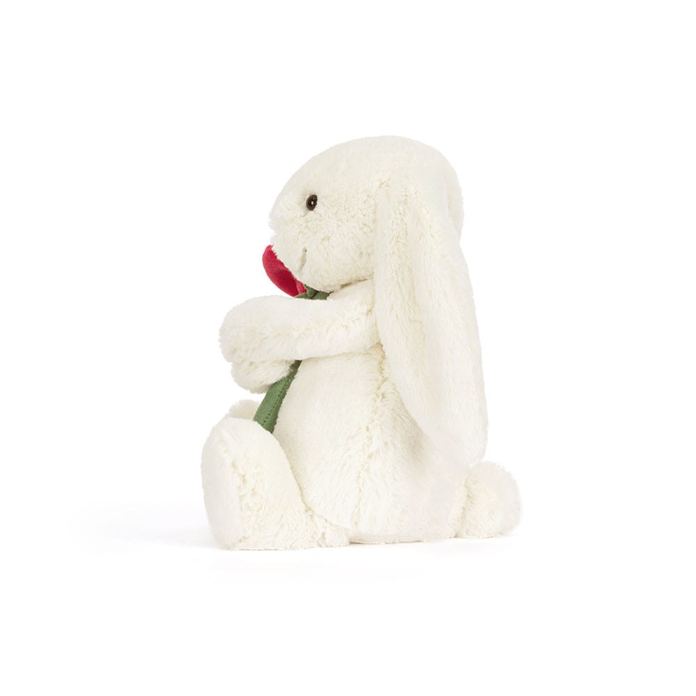 Jellycat Cream Bunny with Rose - Image 3