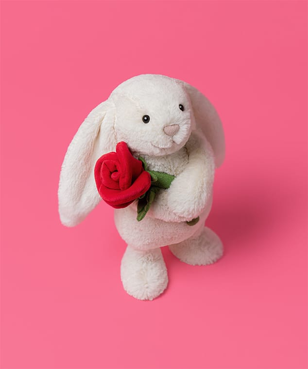 Jellycat Cream Bunny with Rose - Image 2