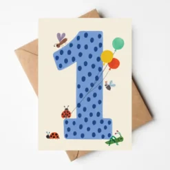 Onnittelukortti numerolla 1-5