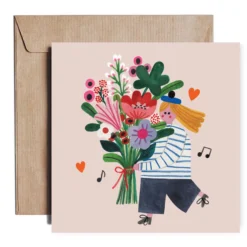 Onnittelukortti kukkakimppu