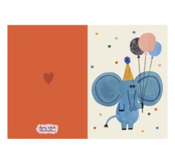 Alternative view of Onnittelukortti norsu ja kirjekuori