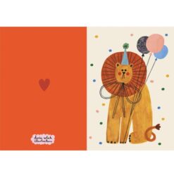 Alternative view of Onnittelukortti leijona ja kirjekuori