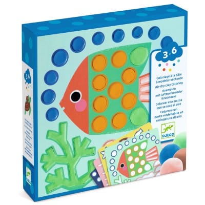 Djeco Air-dry clay coloring - Vedenalainen maailma