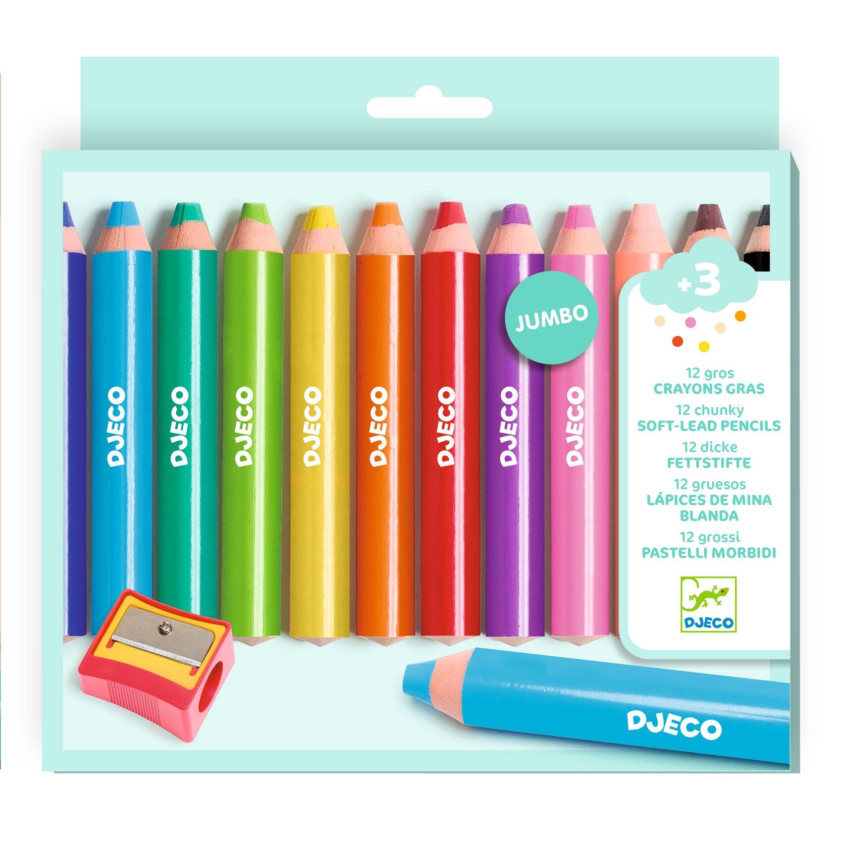 Djeco jumbo puuvärit 12 kpl