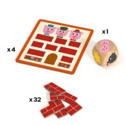 Djeco Toc Toc Bricks! Kolme pientä porsasta lautapeli - Image 4